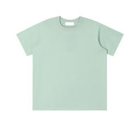 T-shirt à manches courtes vert menthe pour homme, col rond, coupe classique, couleur unie, jersey décontracté en coton