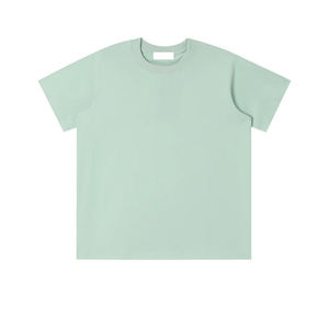 T-shirt décontracté pour homme en coton peigné personnalisé, coupe régulière, double fil épais, manches classiques, col tombant, respirant - Product Image 1