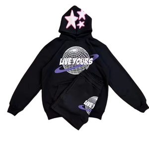 เสื้อผ้าแฟชั่นแนวสตรีทสุดฮิต ขายส่ง เสื้อฮู้ดดี้ปักลายตามสั่ง พิมพ์ลาย DTG แบบสวมหัว ทรงหลวมไหล่ตก - Product Image 5