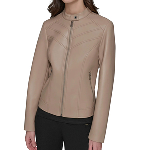 Chaqueta de Cuero para Mujer Hecha en Pakistán, Venta al por Mayor, Chaqueta de Invierno Tejida Transpirable y Ecológica - Product Image 1