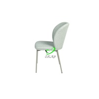 Ensemble de chaises de salle à manger de luxe haut de gamme rondes blanches et bleu clair pour restaurant