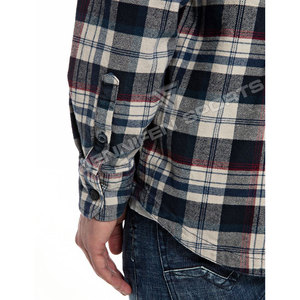 Camisas de Franela a Cuadros Multicolores Casuales para Hombre, Manga Larga, Estilo Urbano Personalizado, 100% Algodón, Cierre de un Solo Botón - Product Image 4