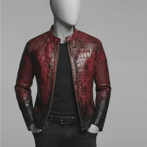 Fashion <b>Leather</b> Outerwear With Custom Textured Design And Stylish Cut For Casual Everyday Outfits Embossed <b>Leather</b> <b>Jacket</b> - Product Image 1