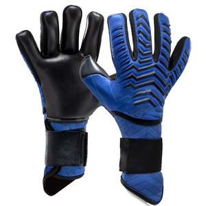 Football Goalkeeper Gloves Full Finger PU Leather Non-Slip Adjustable Hook and Loop Wrist <b>Strap</b> Unisex Breathable Waterproof - Product Image 1