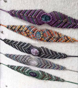 Pulsera de macramé ajustable con forma de flecha Simple, hilo mixto para fiesta de oficina o boda, regalo del Día DE LA República para amantes de la joyería - Product Image 2