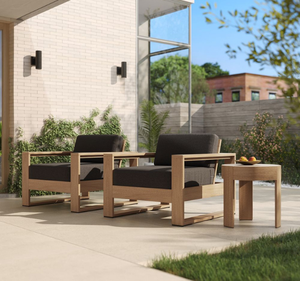 Conjunto de Muebles de Jardín Modernos de Madera de Teca con Cojines Gruesos, Diseño Minimalista para Jardín, Patio, Terraza, Villa, Resort, Hotel - Product Image 3