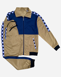 ชุดเซ็ตเสื้อแจ็คเก็ตและกางเกงแทร็คแบบมีลายตารางหมากรุก พร้อมชุดจ็อกเกอร์เข้าชุด พิมพ์ลายตามสั่ง เนื้อผ้าบางเบา แขนยาว ทรงเข้ารูป - Product Image 2