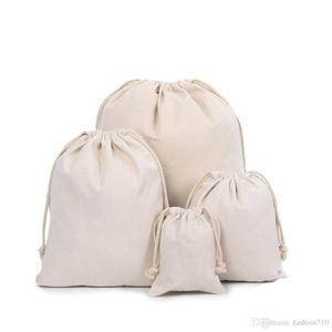 Bolsas de Lona de Algodón Blancas Reutilizables con Cordón, Ecológicas, Personalizadas con Logotipo Impreso, Precio de Fábrica al por Mayor - Product Image 4