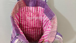 Sac fourre-tout en coton à panneaux de style bohème avec motif imprimé matelassé, sac de shopping réutilisable tendance, utilisable toute l'année - Product Image 4