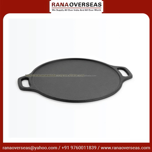 30 cm Pre-Seasoned Cast Iron Griddle Dosa Tawa <b>Pan</b> Cast Iron Handle Contemporary Design Gas Induction Ready Roti Paratha - Product Image 3