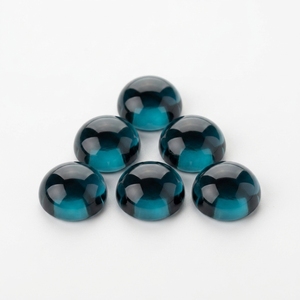 Lote al por mayor de gemas sueltas de topacio azul de Londres natural, cabujón redondo liso de 8 mm de calidad AAA - Product Image 1