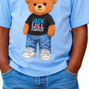 Camiseta Azul de Manga Corta con Cuello Redondo para Niños Pequeños, Informal, para el Día a Día, para Jugar, Ir a la Escuela, Ropa Cómoda para Niños - Product Image 6