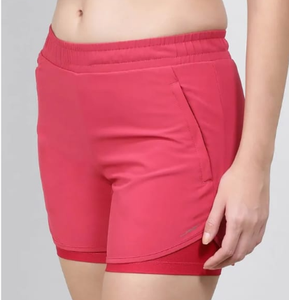 Shorts Deportivos para Mujer, Color Rosa Coral, Elásticos, para Gimnasio, con Cintura Elástica - Product Image 1