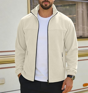 Chaqueta de Forro Polar Tejida Impermeable y Cortavientos con Cuello Alto para Hombre, Ropa de Invierno al por Mayor, 100% Poliéster, Logotipo Personalizado OEM - Product Image 3