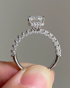 <b>925</b> Sterling <b>Silver</b> Radiant Cut Moissanite Diamond <b>Ring</b> Gift For Wedding & Anniversary - Product Image 3