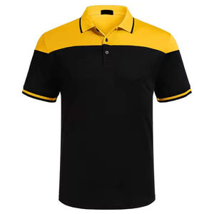 Camisas Casuales Amarillas y Negras Estampadas para Hombre con Logotipo Personalizado Bordado, Patrón a Cuadros, Manga Corta, 100% Algodón - Product Image 5