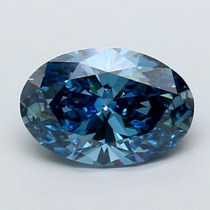 Diamant ovale de 3,18 carats, cultivé en laboratoire par CVD, couleur bleu vif fantaisie, clarté VS1, polissage excellent, pierre précieuse de luxe haut de gamme, pierre brute. - Product Image 1