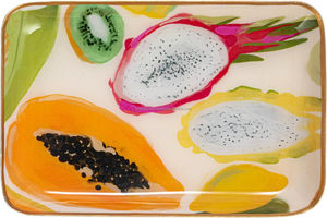 Bandejas de Metal esmaltadas abstractas creativas florales personalizadas elegantes hechas a mano juego de borde dorado 2 lavavajillas de revestimiento brillante duradero - Product Image 2