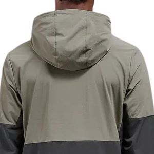 Chaqueta Cortavientos Técnica de Invierno con Capucha, Bloques de Color en la Parte Delantera, Gruesa, Transpirable, Resistente al Agua, con Media Cremallera para Deportes al Aire Libre - Product Image 4