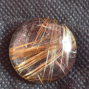 Cabochons de quartz rutile doré, pierre précieuse rutilée de quartz doré de haute qualité à la demande, matériel créatif fait à la main - Product Image 1