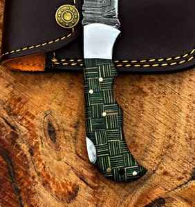 Navaja de Bolsillo de Acero de Damasco de Edición Limitada, Hecha a Mano, Plegable, Regalo Único y Personalizado, Producto Grabado Palace LLC - Product Image 2