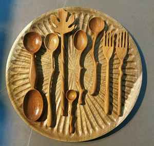 Cuchara de Madera con Diseño de Cola de Ballena - Utensilio de Cocina Ecológico para Servir, Decoración con Temática Oceánica, Recuerdo para el Hogar, Hotel o Restaurante - Product Image 1