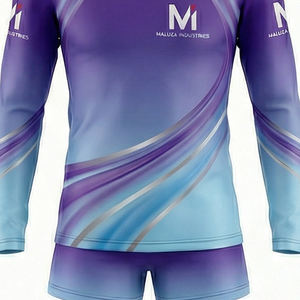 Uniformes de Animadoras OEM, Conjuntos de Manga Larga con Estampado por Transferencia Térmica, Top y Pantalones Cortos de Poliéster, Ropa Deportiva, Diseño Personalizado Profesional - Product Image 2