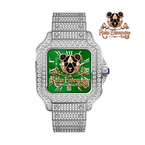 Luxury <b>Mens</b> Moissanite Diamond Stainless Steel Fashion <b>Wristwatch</b> with Sparkling Dial Details Durable Bracelet - Product Image 3