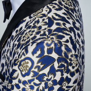 Costume de smoking pour homme grande taille, style britannique, à double boutonnage, motif léopard floral, deux pièces, avec pantalon décontracté à braguette zippée, personnalisable, pour bal et soirée - Product Image 6