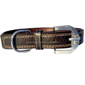 New Style Full Adjustable Metal Accessories Handmade Double Stitched Genuine <b>Leather</b> Fancy <b>Dog</b> <b>Collar</b> in All Custom Sizes - Product Image 2