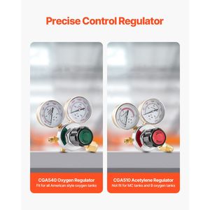 Kit Torcia Portatile Ossigeno-Acetilene 14 Pezzi, Set Torcia per Saldatura e Taglio a Gas con Doppio Tubo da 177FT, Accensione Manuale per Brasatura - Product Image 3