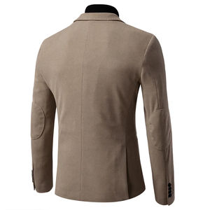 Blazer homme à simple boutonnage, coupe ajustée, veste de costume décontractée pour affaires, couleur unie, automne-hiver, avec poche - Product Image 3