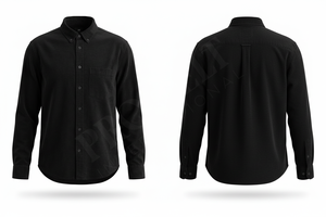 Chemise habillée sur mesure en laine boutonnée pour homme, manches longues, coupe ajustée, décontractée, personnalisable, vente en gros - Product Image 5