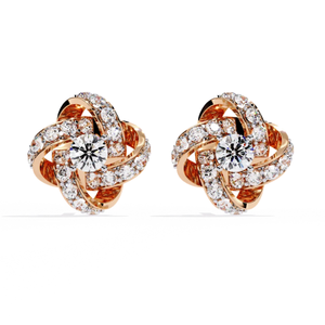 อาจเรเทลต่างหูเพชรธรรมชาติ 0.88 กะรัต ทอง 14K สี HI ความใส VS-SI - Product Image 2