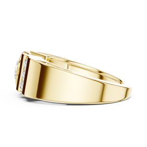 Yellow Gold Diamond <b>Ring</b> <b>Dome</b> Wedding Band Polished Engagement <b>Ring</b> Classic Jewelry for Men and Women - Product Image 2