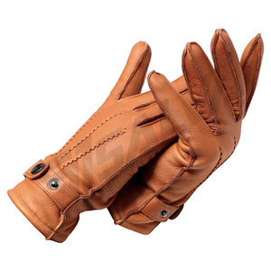 Gants en cuir marron pour femme, en peau de mouton, de marque, pour l'hiver, design fabricant, pour moto, mode et habillage - Product Image 1