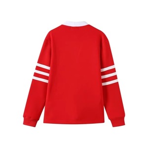 Cardigan de sororité pour femmes de haute qualité, tendance, avec logo sur le devant, en coton molletonné, long, rouge, pour toutes les saisons - Product Image 2