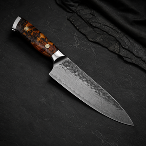 Cuchillo de Chef Damasco Hecho a Mano de Calidad Superior, Cuchillo de Cocina Profesional Afilado como una Navaja, Acero Forjado a Mano, OEM ODM, Cuchillo Ecológico - Product Image 4