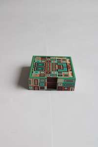 Ensemble de sous-verres à thé en résine et émail faits à la main pour Table basse bureau Table à manger accessoires de verres élégants à vendre - Product Image 4