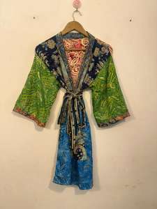 Kimono Cardigan Patchwork Trois-quarts Léger Longue Robe de Plage Bohème Printemps-Été Élégant pour Demoiselle d'honneur - Product Image 5