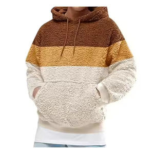 Best Men's Pullover Fleece Hoodie High Quality Sherpa Lined Activewear Customized <b>Puller</b> Zipper Plain Dyed Winter Low MOQ Solid - Product Image 5