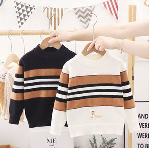 Cárdigan Infantil Estilo Europeo, Otoño, Sin Cuello, Elegante, 100% Algodón, Manga Abullonada, Estampado Animal - Product Image 1