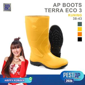 Bottes de travail AP TERRA ECO 3 jaunes - Bottes de sécurité imperméables en PVC résistantes pour le jardinage, à tige haute avec doublure en tissu - Product Image 1