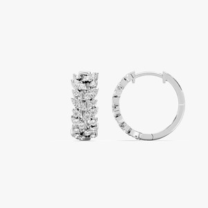 0.567CTW Lab Grown Diamond <b>Floral</b> Vine <b>Hoop</b> Earrings 14K White Yellow Rose Gold HIPHOPSTAR Brand IGI Certified Trendy Women's - Product Image 2