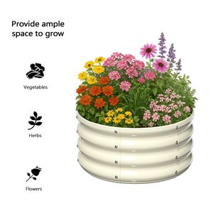 2 Pezzi Fioriera Rustica in Metallo Zincato 2x2x1ft per Giardino, Contenitore per Piante da Esterno per Coltivare Verdure e Frutta, Peso 5kg - Product Image 4