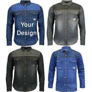Custom <b>Men's</b> <b>Denim</b> Jeans <b>Shirt</b> Solid Color Stone Washed Printing Custom Logo Casual Autumn Long Sleeve Cotton <b>Shirts</b> From BD - Product Image 6