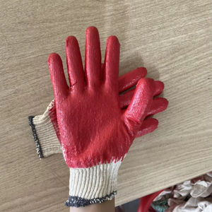 ถุงมือยางเคลือบลาเท็กซ์เวียดนาม ป้องกันการบาด ป้องกันการลื่น ถุงมือทำงานเพื่อความปลอดภัย เคลือบบางส่วน ใช้ซ้ำได้ ป้องกันด้วยผ้าฝ้าย สำหรับทำสวน - Product Image 1