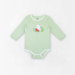 ALB10 Kimono bébé à manches longues avec motif de dessin animé mignon, unisexe, attaches latérales, tissu tricoté respirant, 100% coton biologique, toutes saisons - Product Image 5