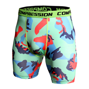 Shorts de boxe pour hommes, camouflage imprimé par transfert thermique, respirants, en polyester et coton, anti-humidité, ajustés, 140g, pour arts martiaux - Product Image 2