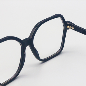 Khái niệm thiết kế mới bền bỉ thời trang gọng kính khung hình kim cương đen rắn Acetate hình chữ nhật với UV400 ống kính - Product Image 3